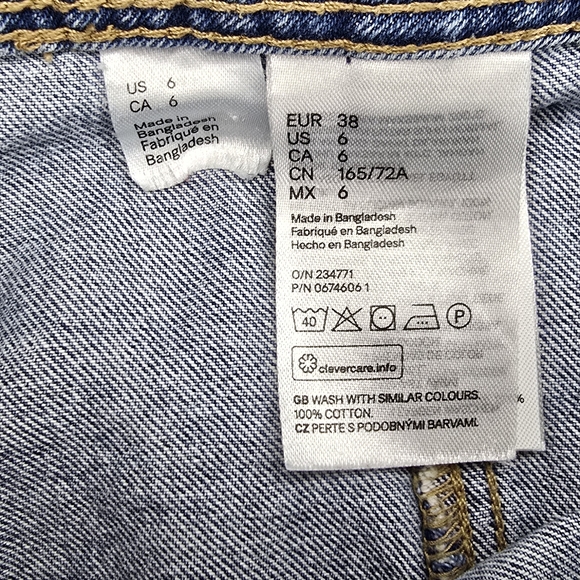 H&M Divided Denim Button-Front Mini Skirt – Size 6 - Picture 5 of 5